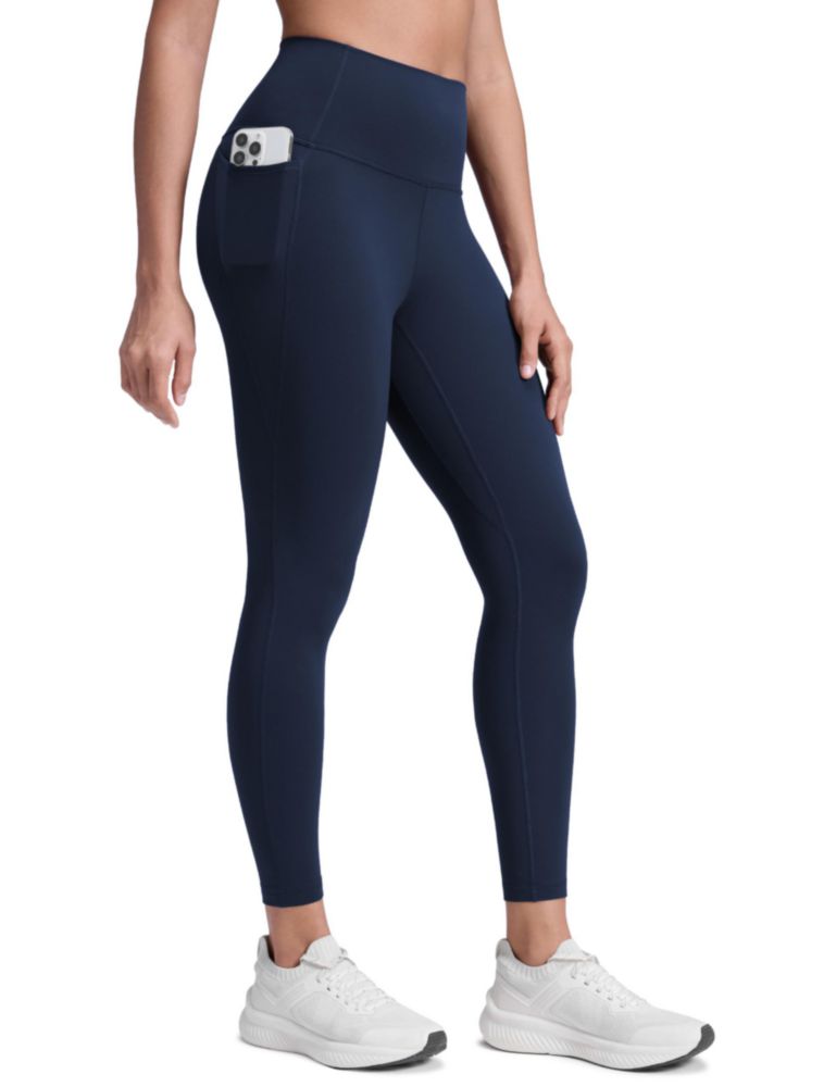 Leggings CRZ YOGA con bolsillos de 64 cm color Navy Futuro talla S