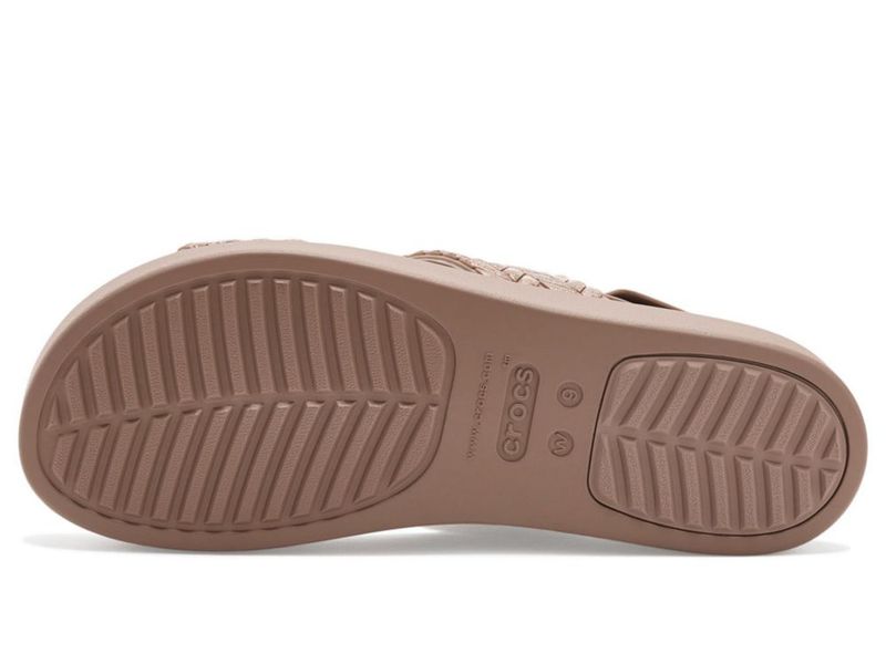 Sandalias Crocs Brooklyn de Cuña Baja y Plataforma Latte Sparkle talla 6M