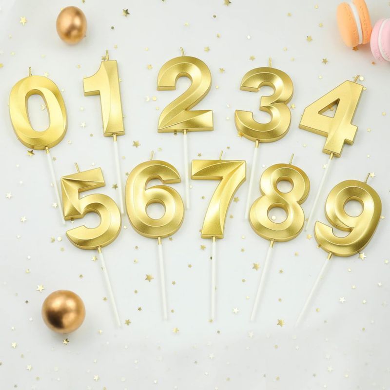 Velas de número 80 en oro de 7 cm – Pack de 2 – CAKE CODE
