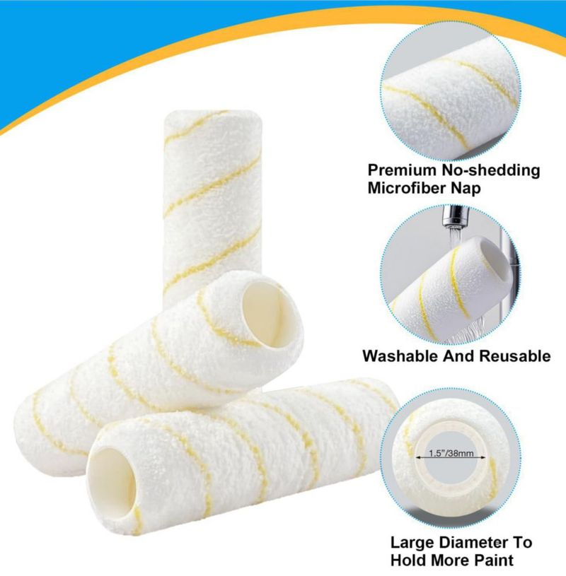 Rodillo de Pintura Greatandrew 23 cm 12 piezas Microfibra