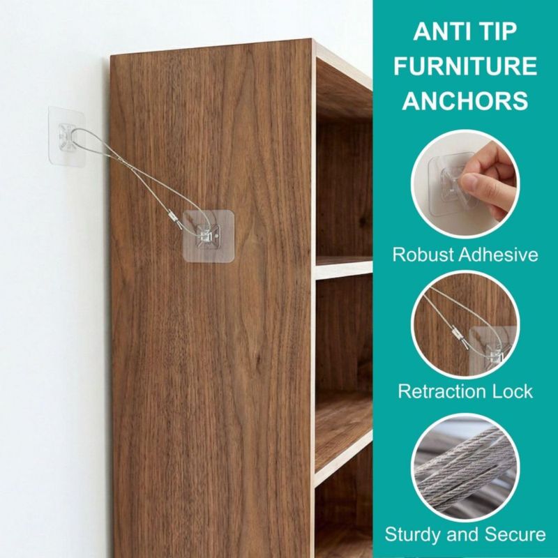 Anclajes para muebles TAEAFER 8 unidades sin taladro anti‑vuelco