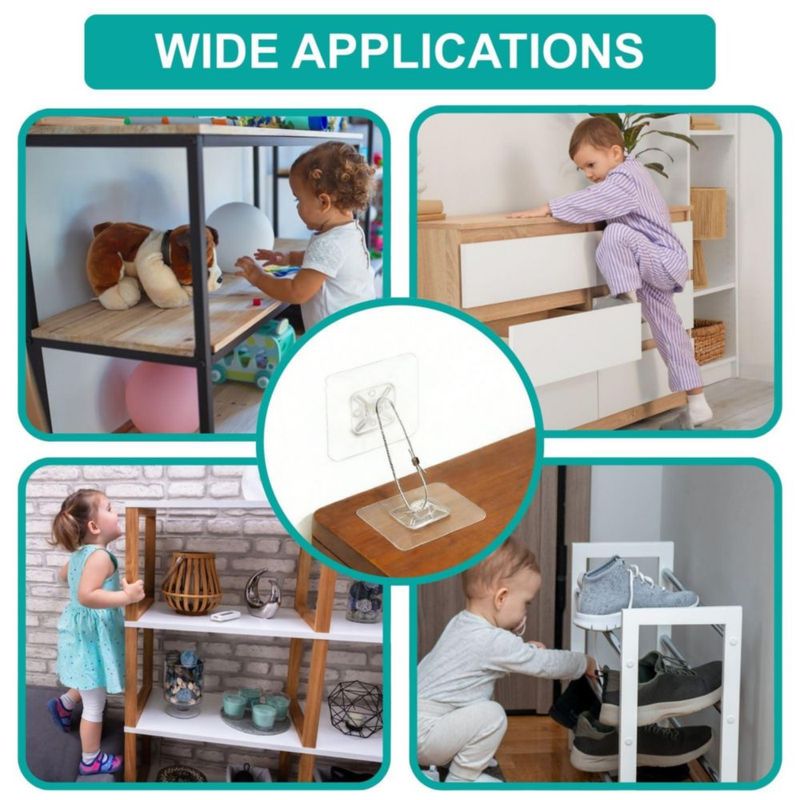 Anclajes para muebles TAEAFER 8 unidades sin taladro anti‑vuelco