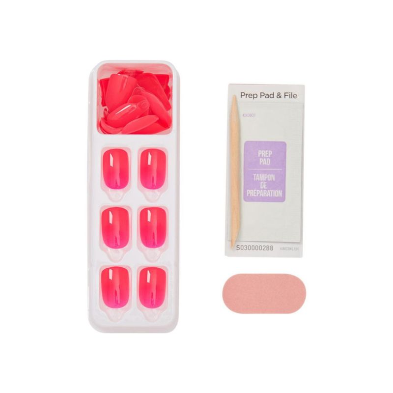Uñas postizas sin pegamento imPRESS Melting Pink forma squoval corta 30 unidades