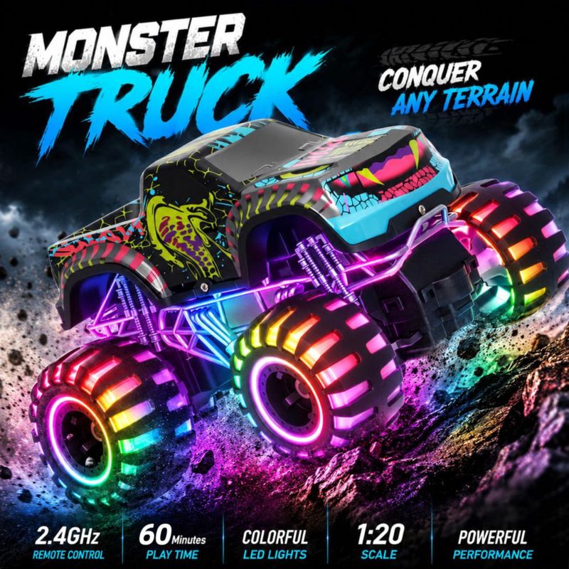 Camión Monstruo RC Bugrtey 1:20 2.4GHz Recargable