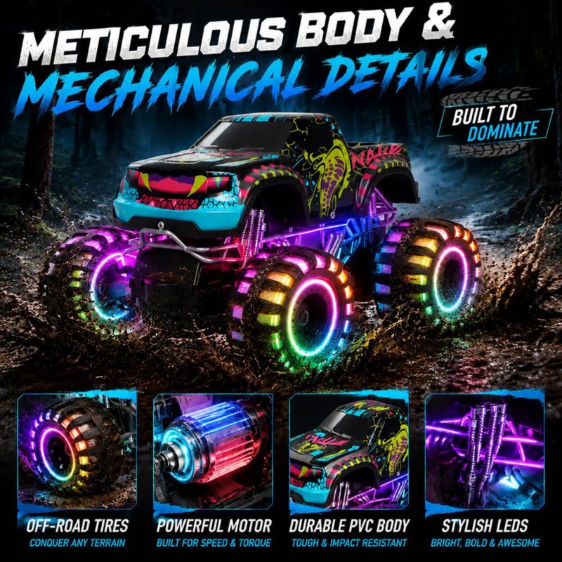 Camión Monstruo RC Bugrtey 1:20 2.4GHz Recargable