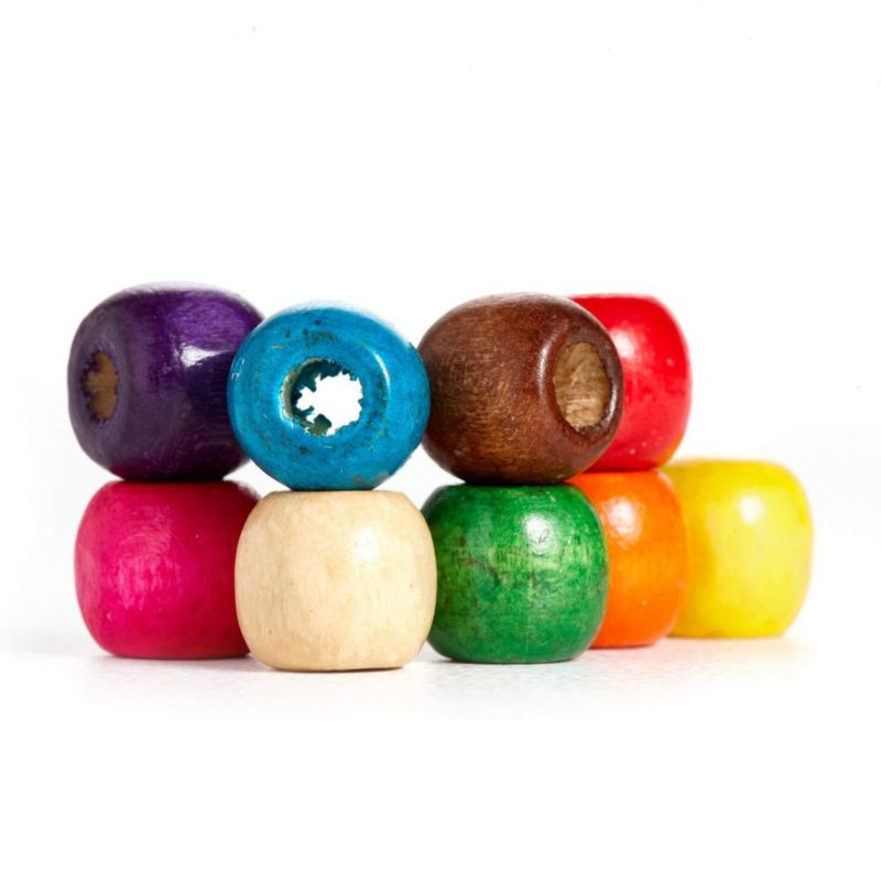 Cuentas de madera 12 mm multicolores – 600 piezas – Craft Making Shop