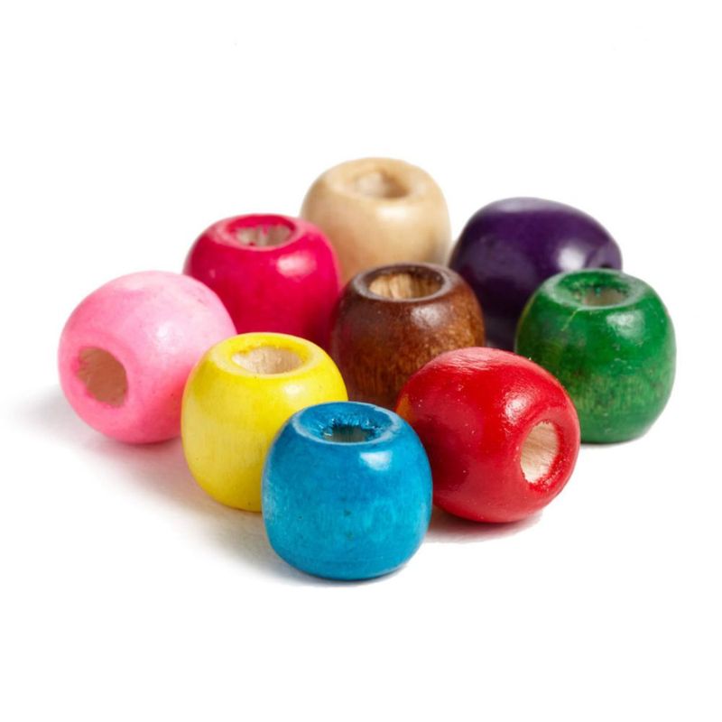 Cuentas de madera 12 mm multicolores – 600 piezas – Craft Making Shop
