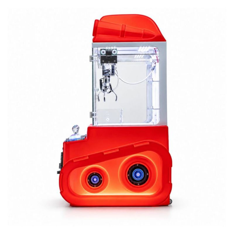 Maquina Garra Caza Peluches Rojo Audiotek Mini Doll Luz LED Sonido Juego Niños Adultos Negocios