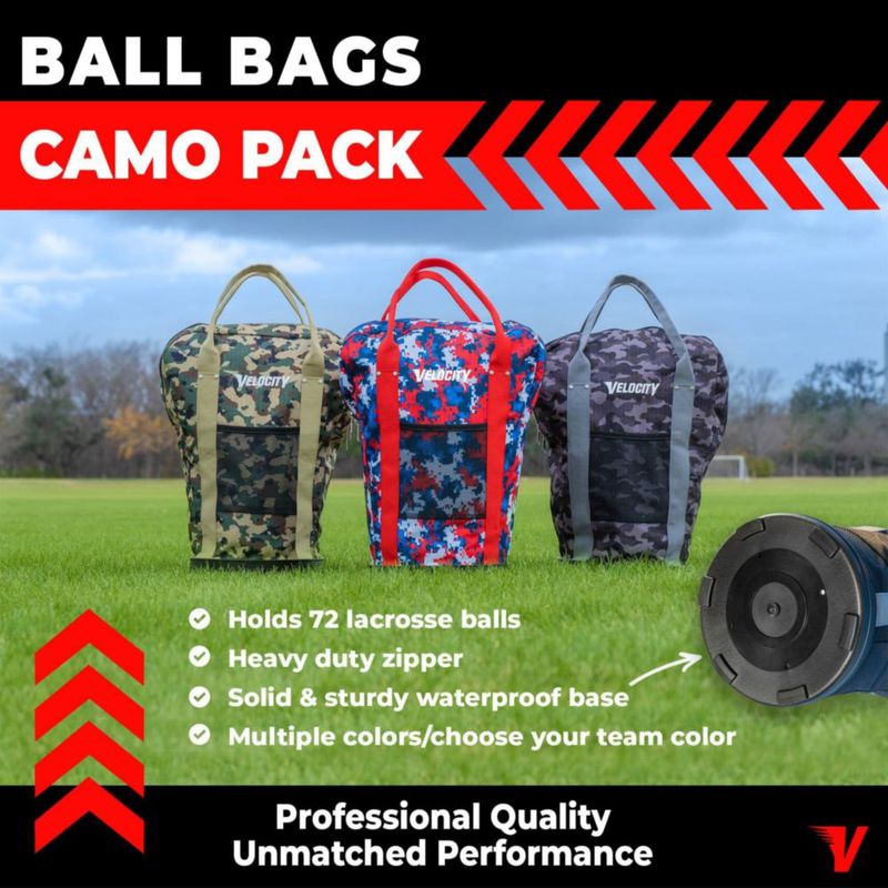 Bolsa de Pelotas Velocity Pack de 6 Negro Camuflado Capacidad para 72 Pelotas