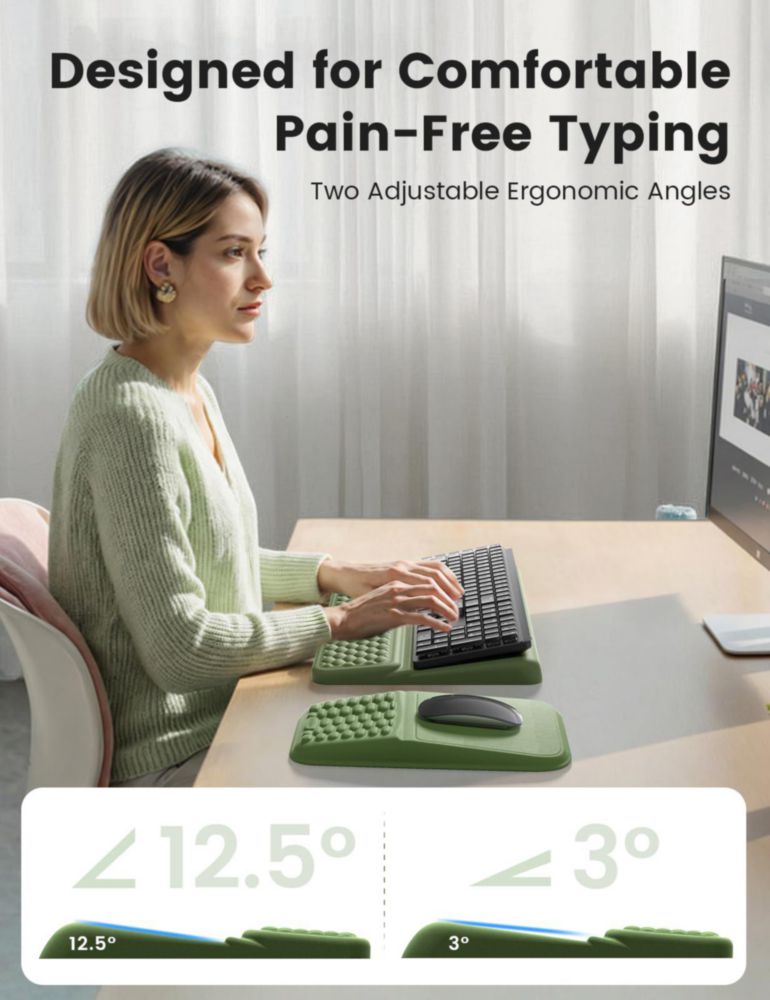 Set de reposamuñecas Vaydeer con espuma viscoelástica para teclado y ratón