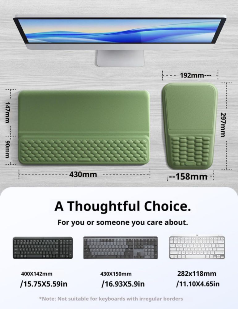 Set de reposamuñecas Vaydeer con espuma viscoelástica para teclado y ratón