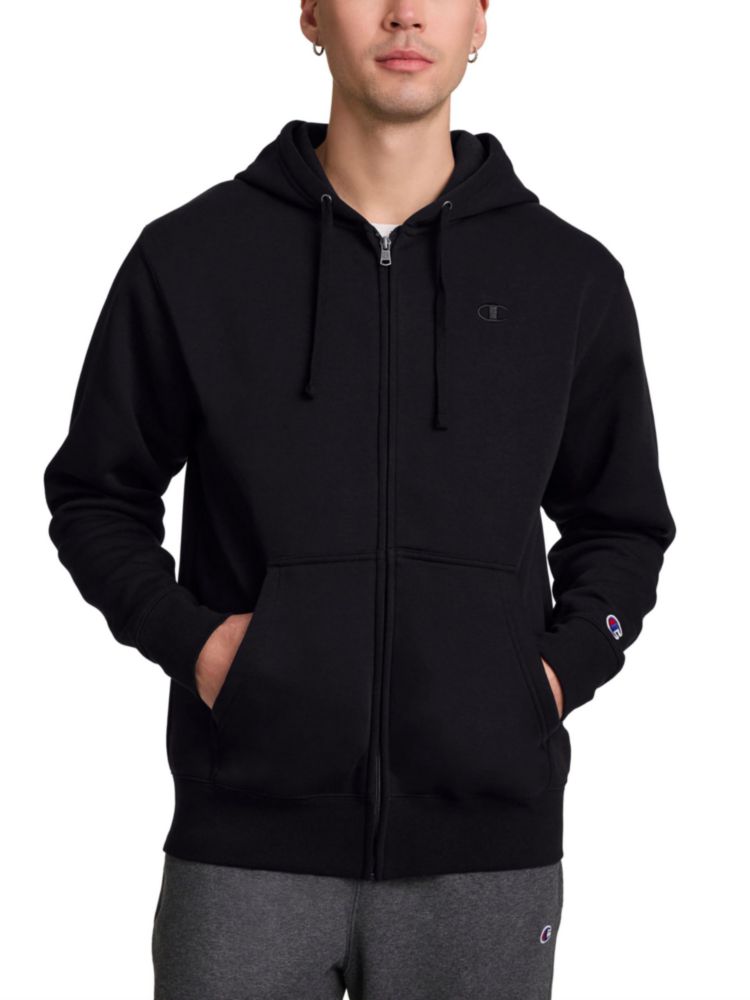 Sudadera Champion XXL Alta Negra con Cremallera Completa