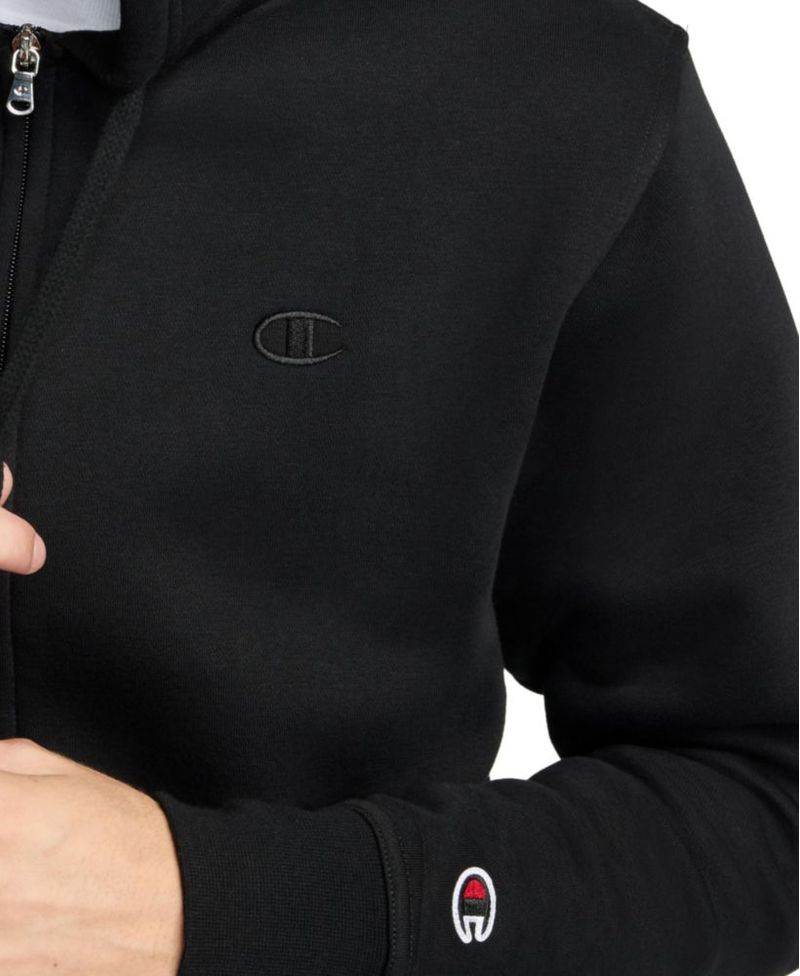 Sudadera Champion XXL Alta Negra con Cremallera Completa