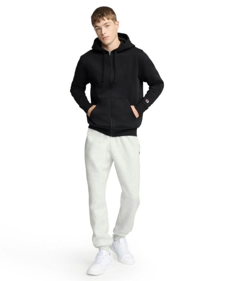 Sudadera Champion XXL Alta Negra con Cremallera Completa
