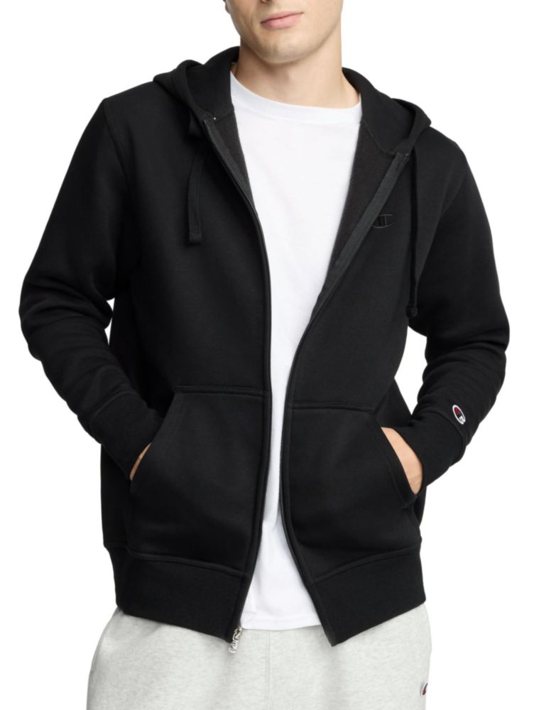 Sudadera Champion XXL Alta Negra con Cremallera Completa