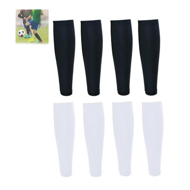 Calceta Precortada Fútbol Adulto 4par Negro- Blanco