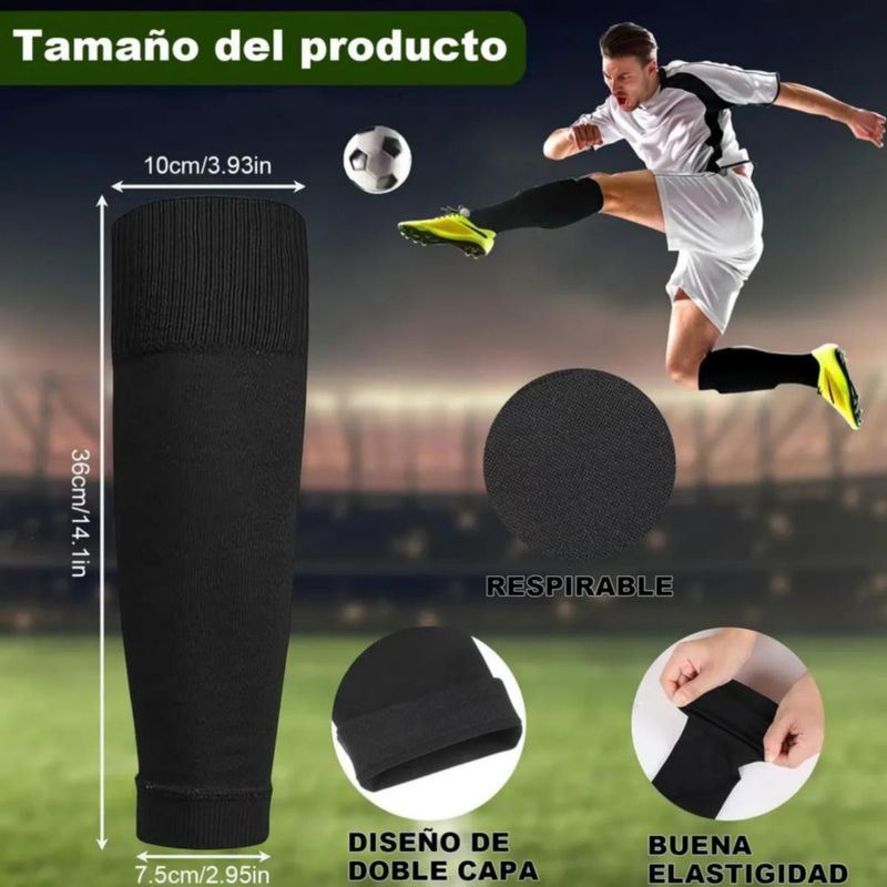 Calceta Precortada Fútbol Adulto 4par Negro- Blanco