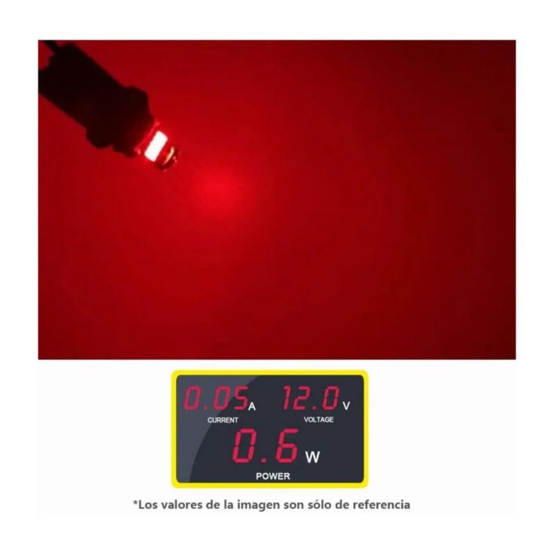 Focos Led Pellizco T10 W5w 194 168 2825 192 10Pzas Rojo