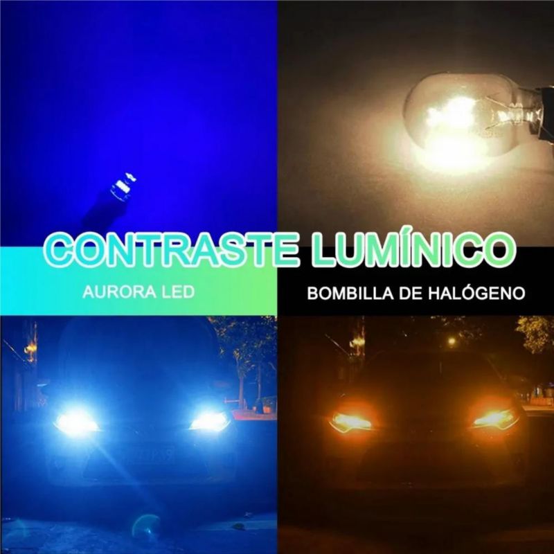 Focos Led Pellizco T10 W5w 194 168 2825 192 10Pzas Azul
