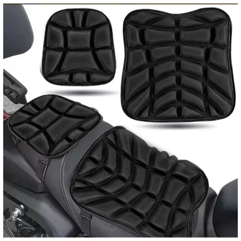 2pcs Cojin Universal Para Asiento De Moto, Color Negro