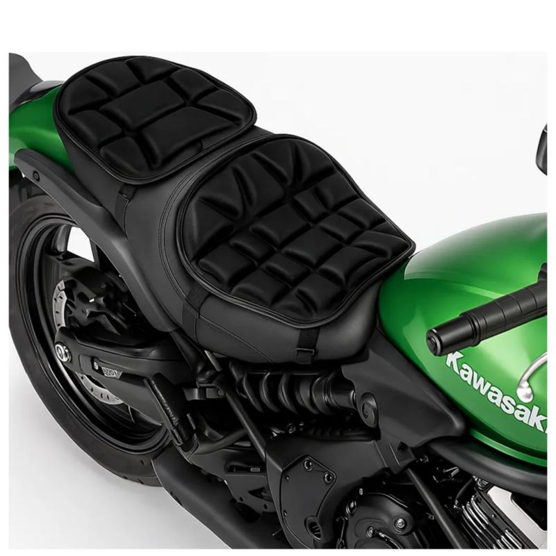 2pcs Cojin Universal Para Asiento De Moto, Color Negro