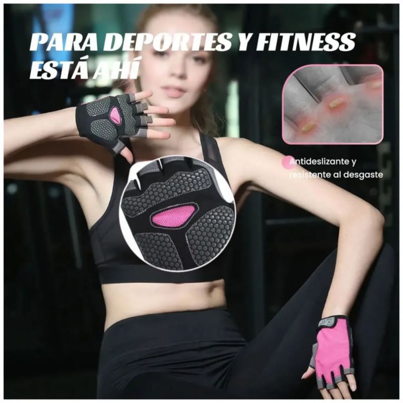 Guantes de Gym Tacticos para Pesas Crossfit Gimnasio Mujer, Color Rosa