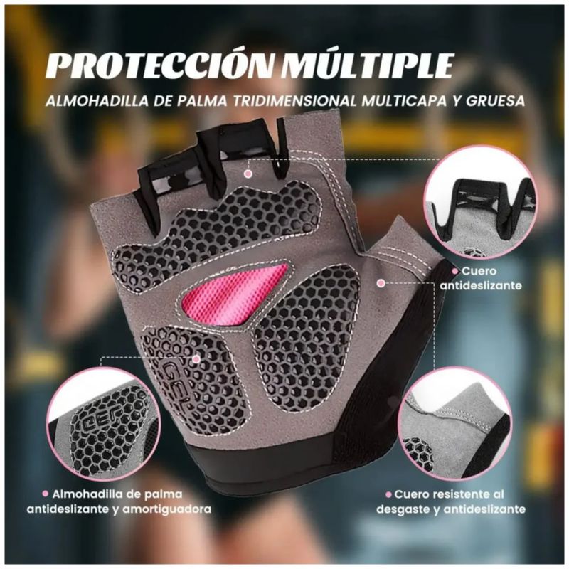 Guantes de Gym Tacticos para Pesas Crossfit Gimnasio Mujer, Color Rosa