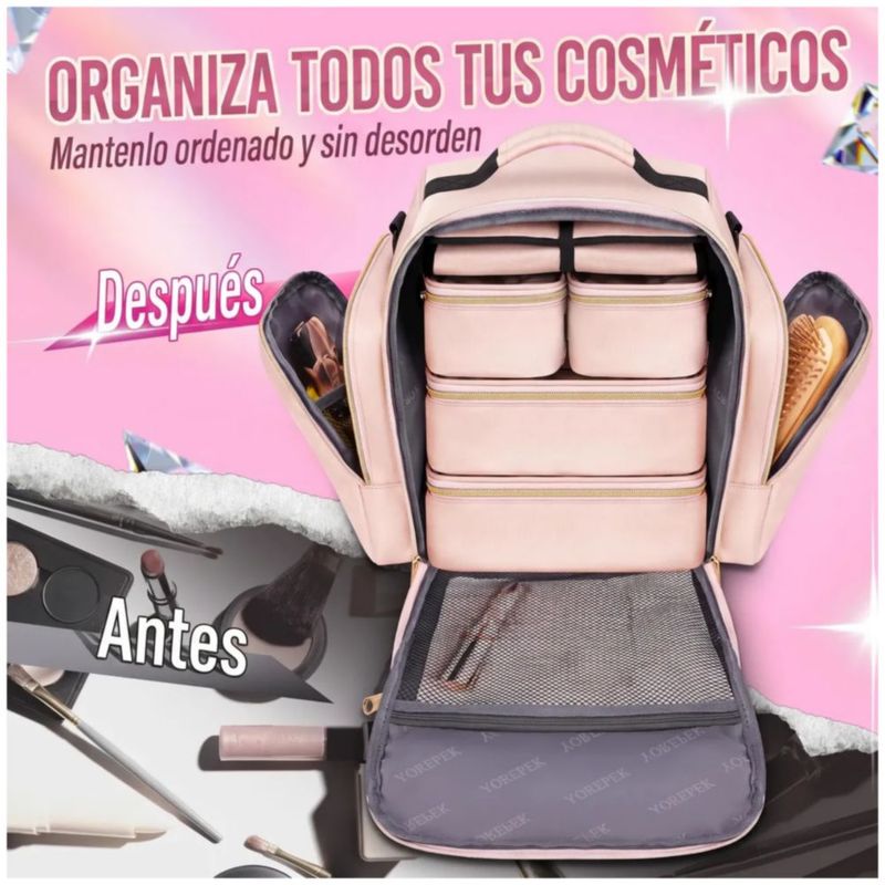 Bolsa Para Maquillaje Estuche De Organizador De Joyas Alhajeros, Color Rosa