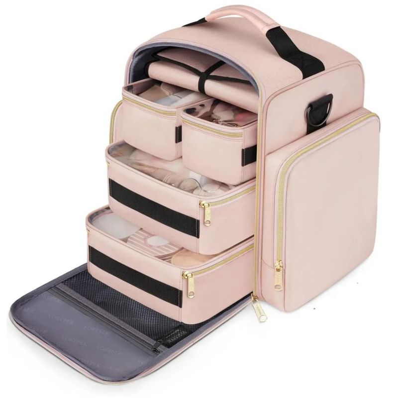 Bolsa Para Maquillaje Estuche De Organizador De Joyas Alhajeros, Color Rosa