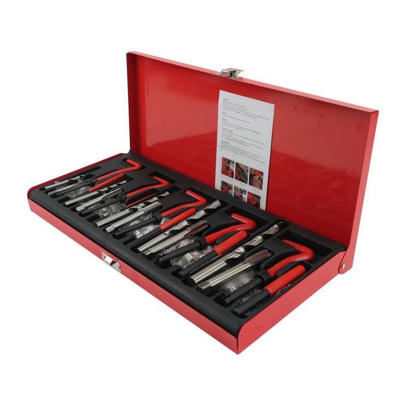Reparador roscas metricas helicoil m5/m6/m8/m10/m12 set marca roda