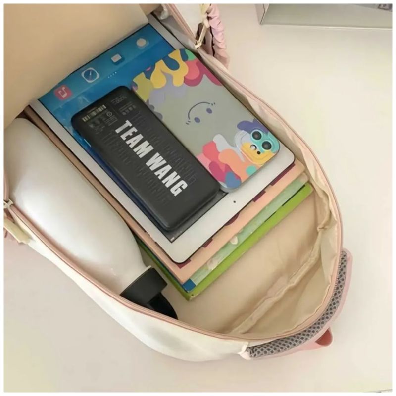 Mochila Antirrobo Para Escolar Viaje Estilo, Color Caqui
