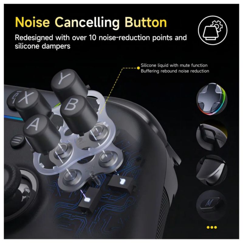 Gamepad  Inalámbrico Bluetooth para Nintendo Switch, PC y Móviles, Color Negro