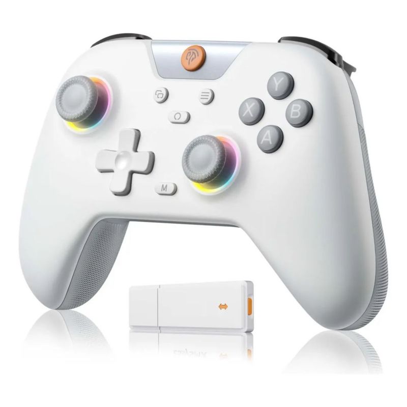 Gamepad Inalámbrico para Nintendo Switch, PC, Android y iOS con Joysticks Hall, Color Blanco