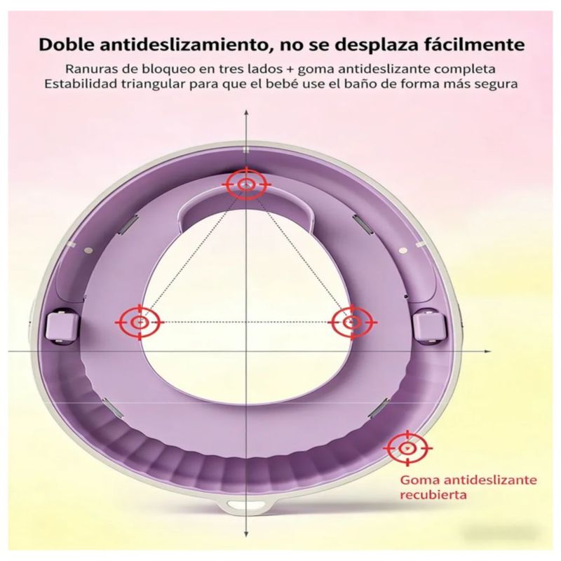 Asiento De Inodoro Infantil, Con Cojín Blando Color Morado