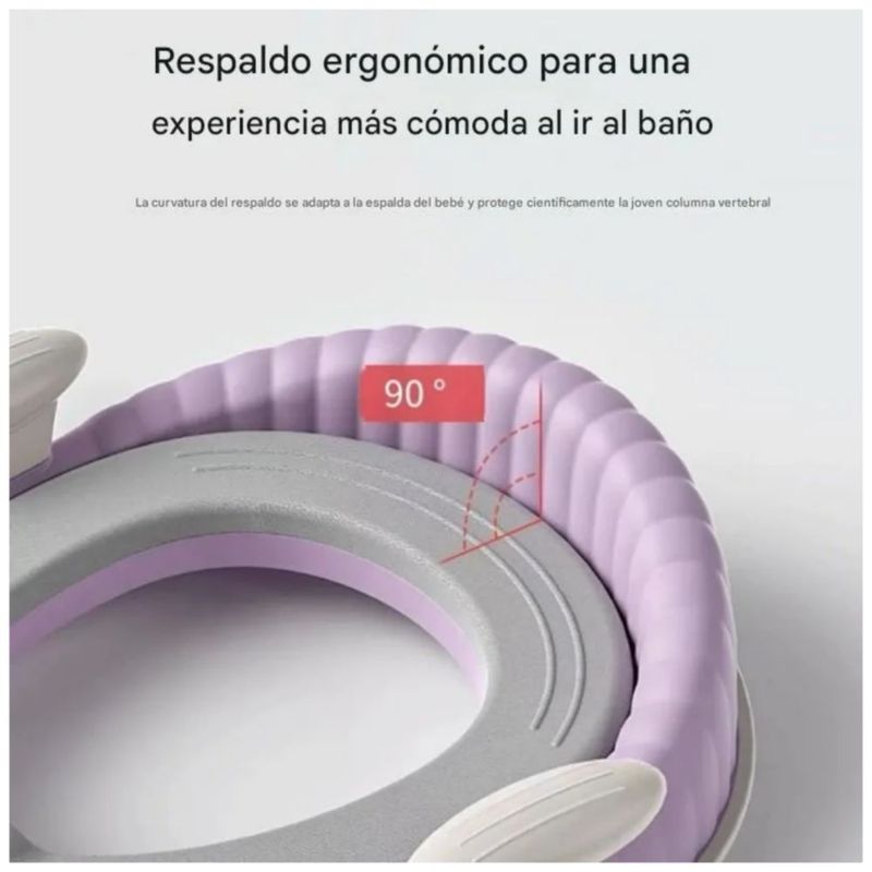 Asiento De Inodoro Infantil, Con Cojín Blando Color Morado