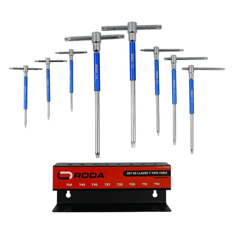 Llave t torx con agarradera giratoria set marca roda