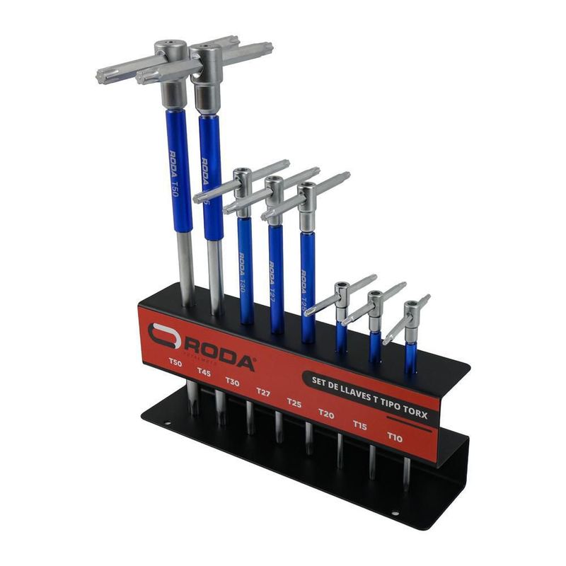 Llave t torx con agarradera giratoria set marca roda