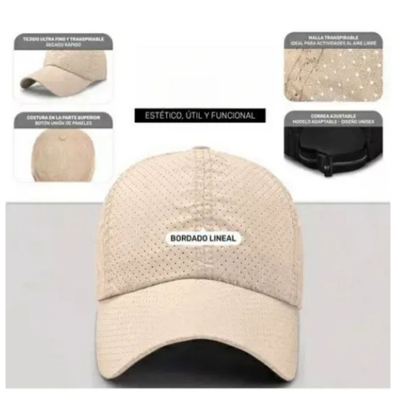 Gorra Deportiva Transpirable Actividades Al Aire Libre Sol, Color Beige