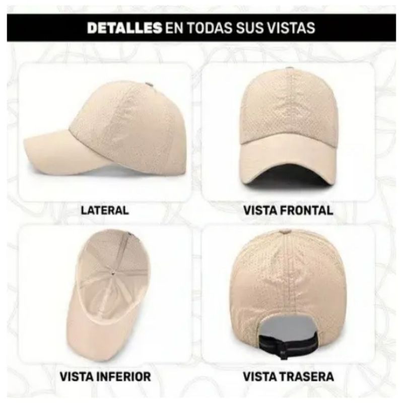 Gorra Deportiva Transpirable Actividades Al Aire Libre Sol, Color Beige