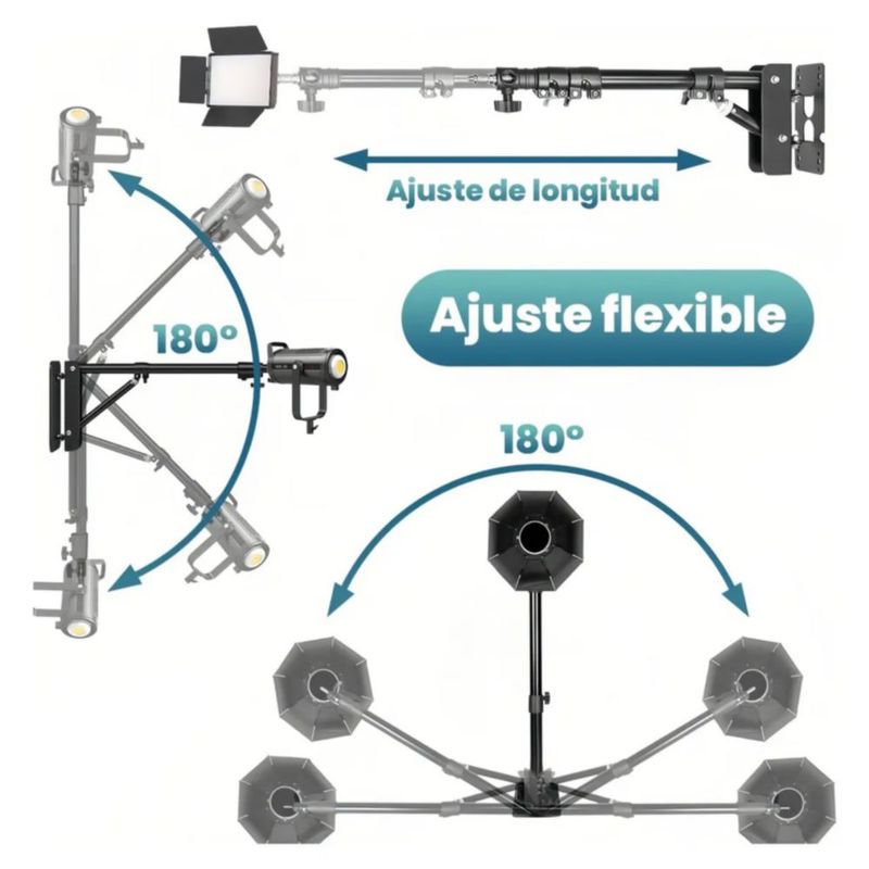 Trípode Para Celular/cámara 140cm Con Bluetooth Remoto, Color Negro