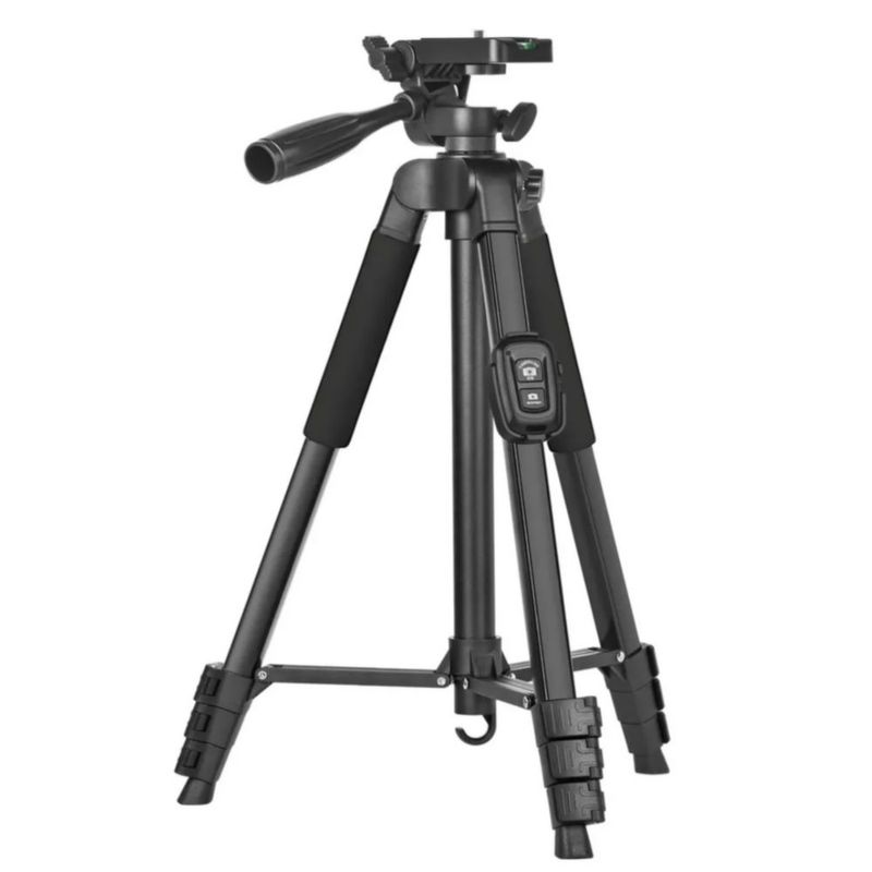 Trípode Para Celular/cámara 140cm Con Bluetooth Remoto, Color Negro