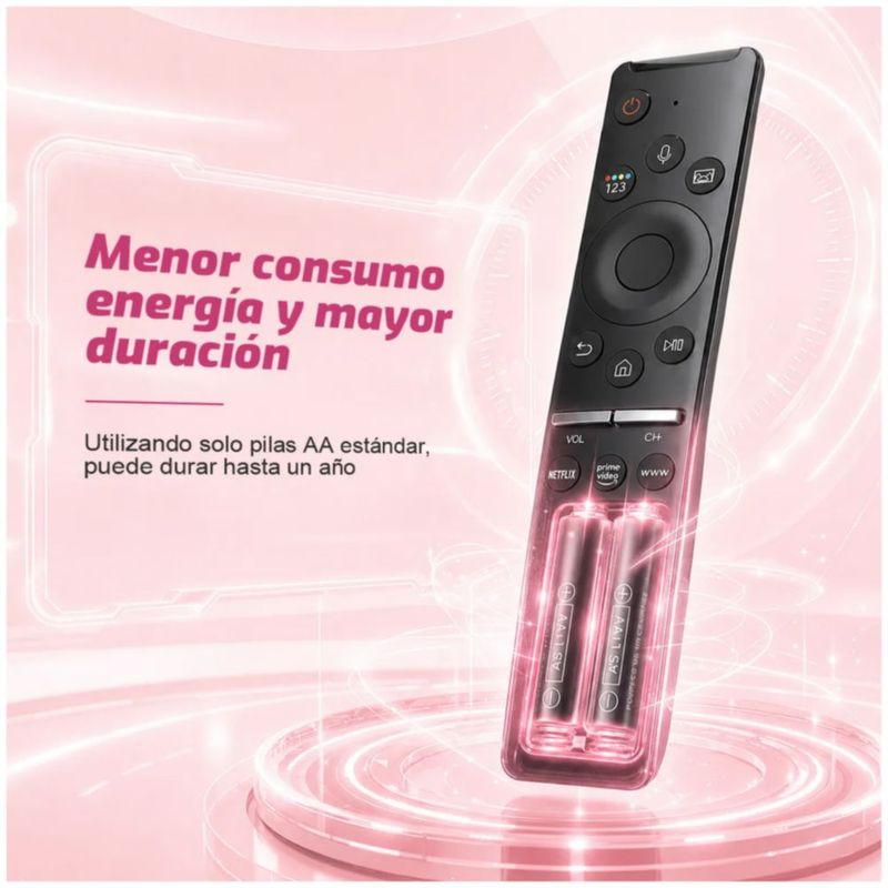 Control Remoto Para Samsung Smart Tv Con Voz Universal, Color Rosa y Negro