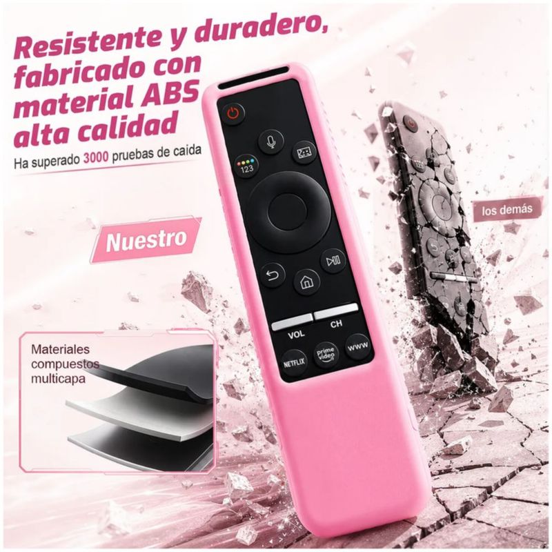 Control Remoto Para Samsung Smart Tv Con Voz Universal, Color Rosa y Negro
