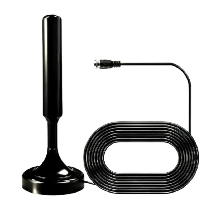 Antena Tv Digital Interior Hd, Color Negro