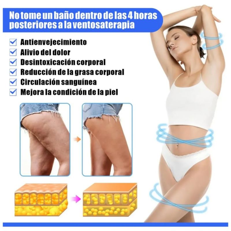 Ventosas De Silicona Para Masajes 7 Piezas, Color Azul