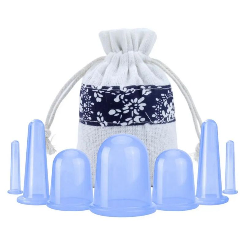 Ventosas De Silicona Para Masajes 7 Piezas, Color Azul