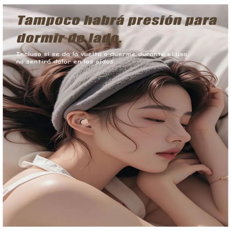 Audífonos In-ear Lotfits Inalámbricos Bluetooth 5.3 para Dormir y Correr, Color Beige