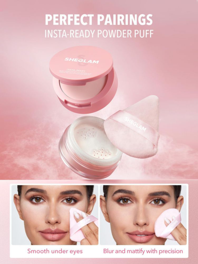Esponja de Polvo SHEGLAM Rosa Bebé de Forma Triangular
