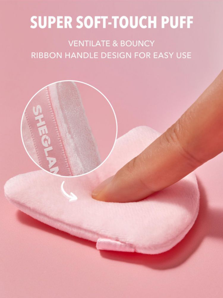 Esponja de Polvo SHEGLAM Rosa Bebé de Forma Triangular