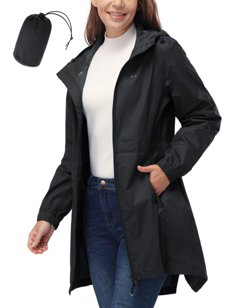 Chaqueta impermeable 33000ft para mujer plegable con capucha